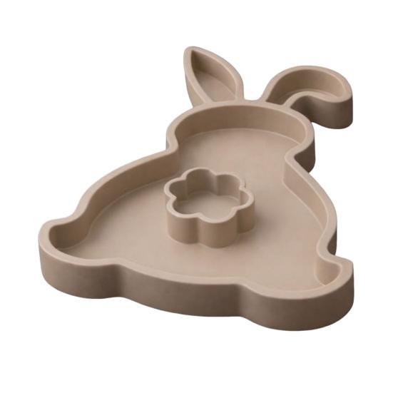 Easter Wooden Bunny Serving Tray Decorative Snack Plate Reusable PLA Dessert Platter