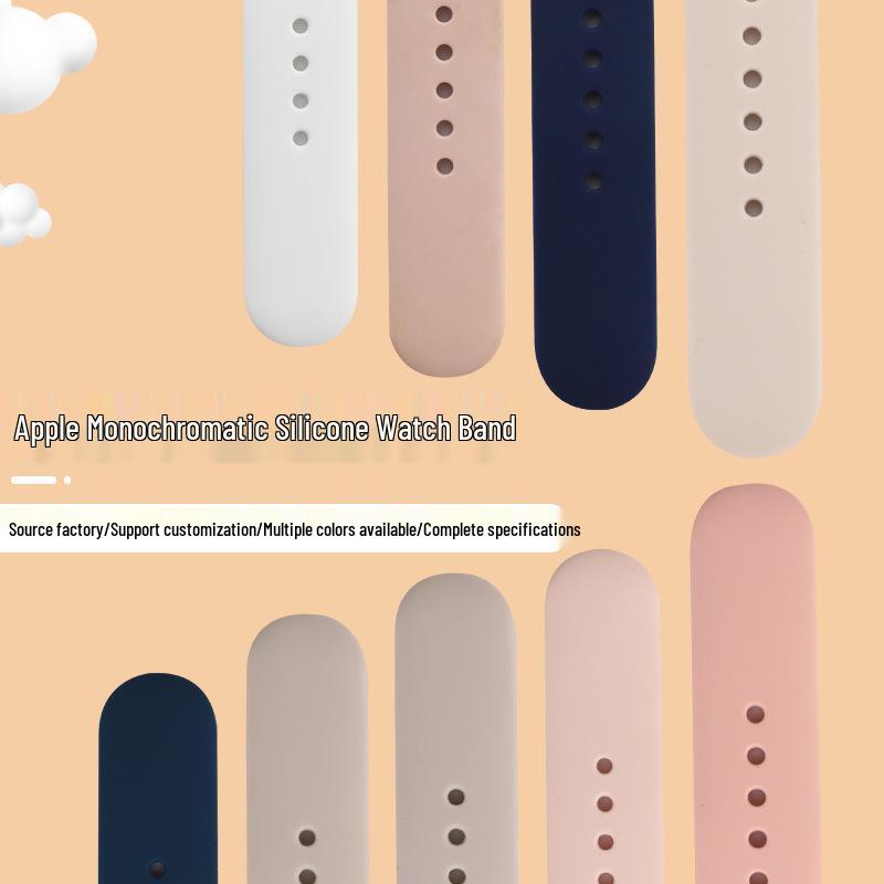 Apple Classic Solid Silicone Strap for iWatch 9/Ultra – Durable Solid Color Band