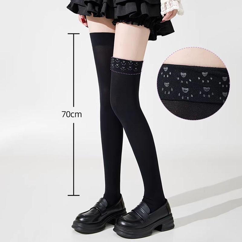 Cat Paw Silicone Dot Grip Over Knee Socks Spring Summer Solid Compression Thigh High Stockings For Women Girls Jk Aesthetic New