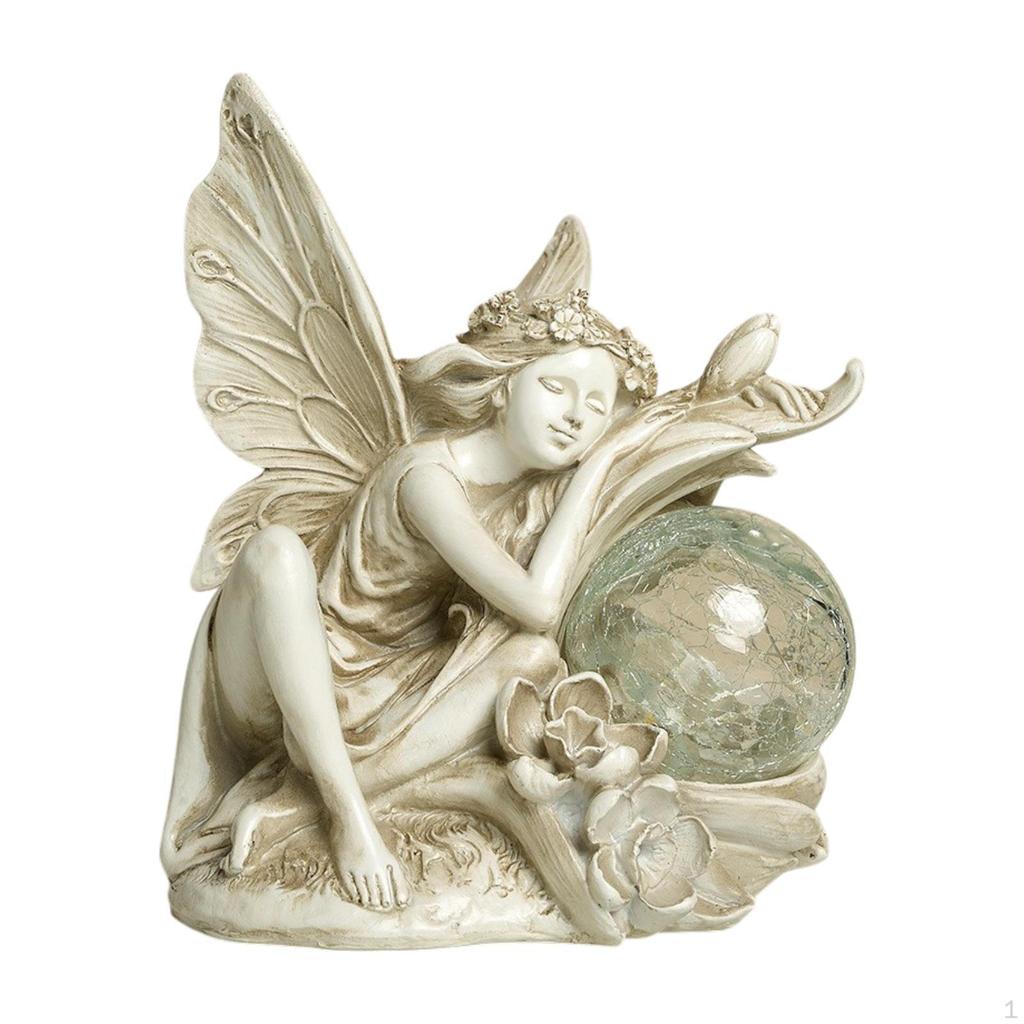 Garten Solar Statue Licht Elf Mädchen Skulptur Fee Figurine Rasen Ornament für Bauernhaus