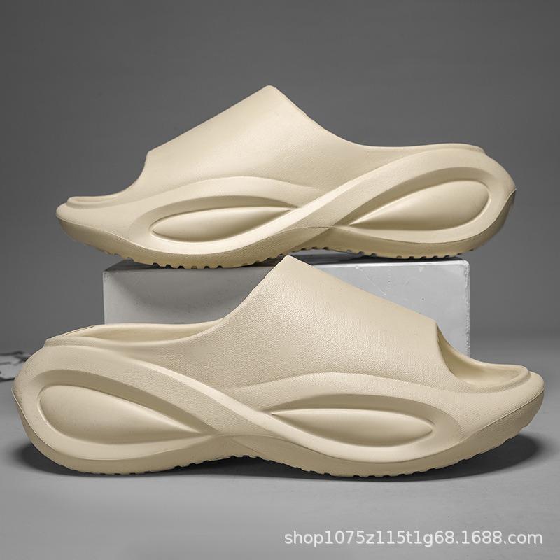 

Men s slippers new thick-bottomed non-slip and wear-resistant casual cool slippers outdoor fashion soft-bottomed sports beach one-word drag 36-37 хакі
