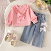 Kids Casual Long-Sleeve Set, Comfortable Daily Wear Outfits