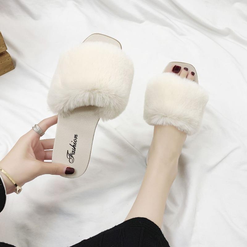 2025 Fall/Winter New Fashionable Furry Slippers for Women - Outdoor Wear & Indoor Home Slippers for Ladies - Winter