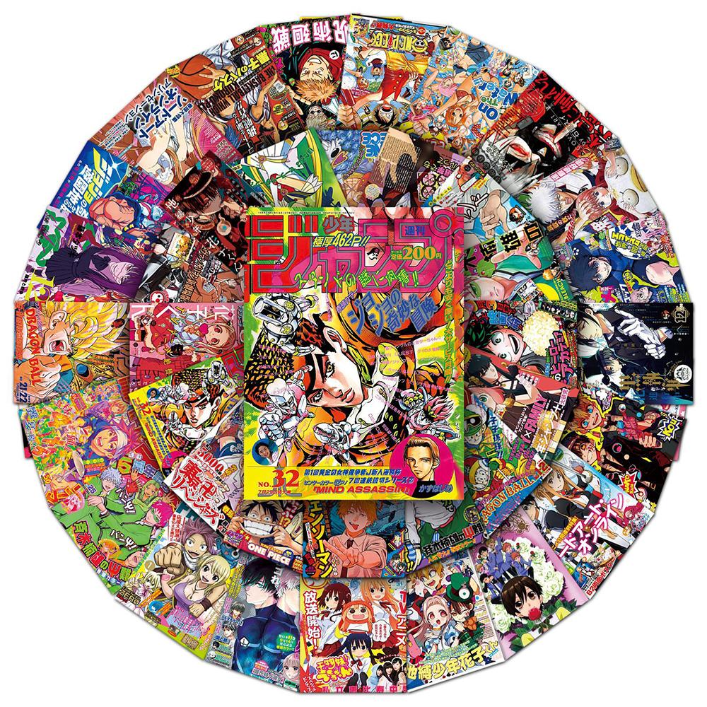 10/30/51pcs Mix Anime Stickers for Kids ONE PIECE Jujutsu Kaisen Dragon Ball Poster Sticker DIY Car Wall Cool Cartoon Decals Toy
