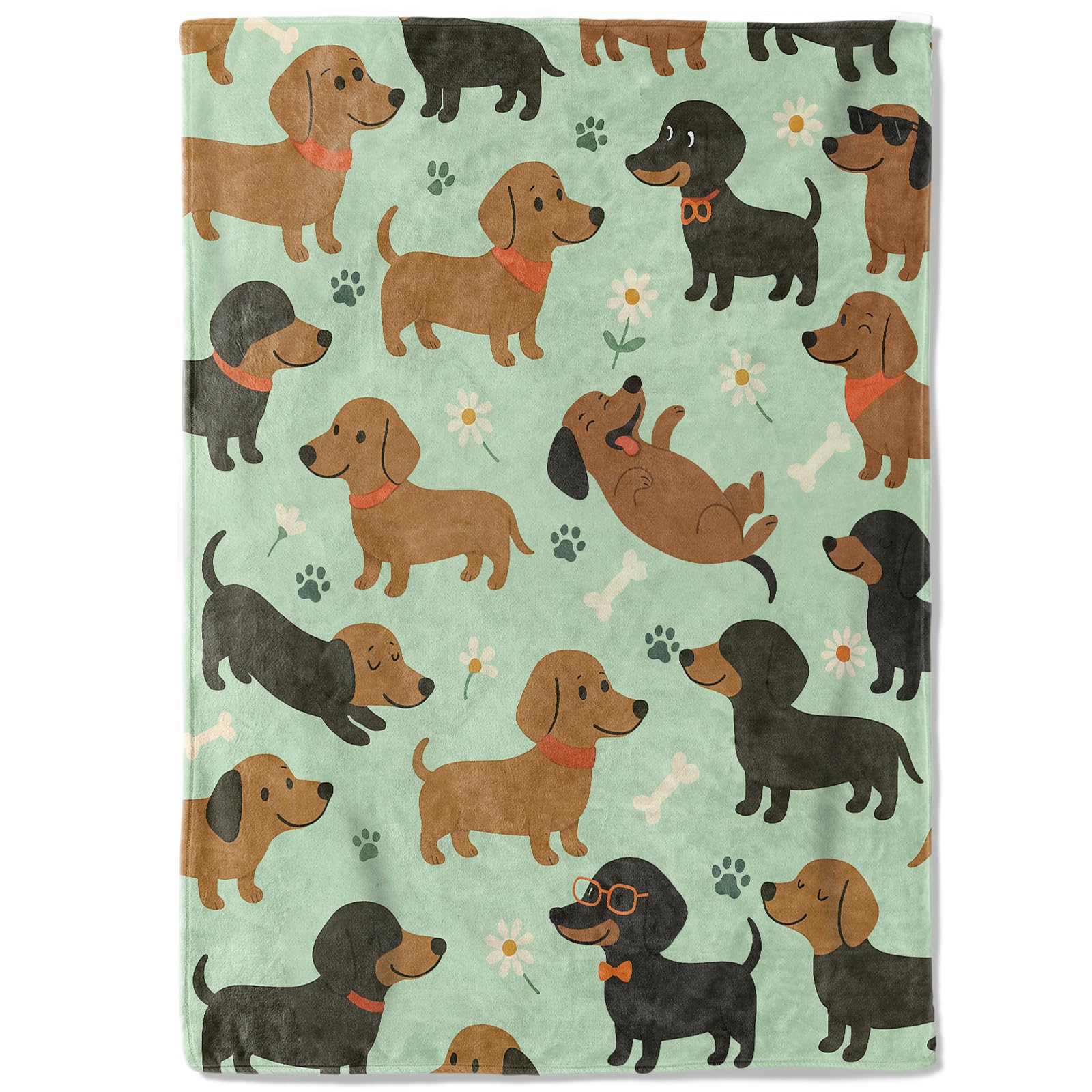 

Cute Dachshund Blanket Funny Cute Pet Dog Soft Cozy Throw Blanket Plush Warm Fleece Flannel Blanket for Kids Lap Bed Chair Sofa 75x90cm