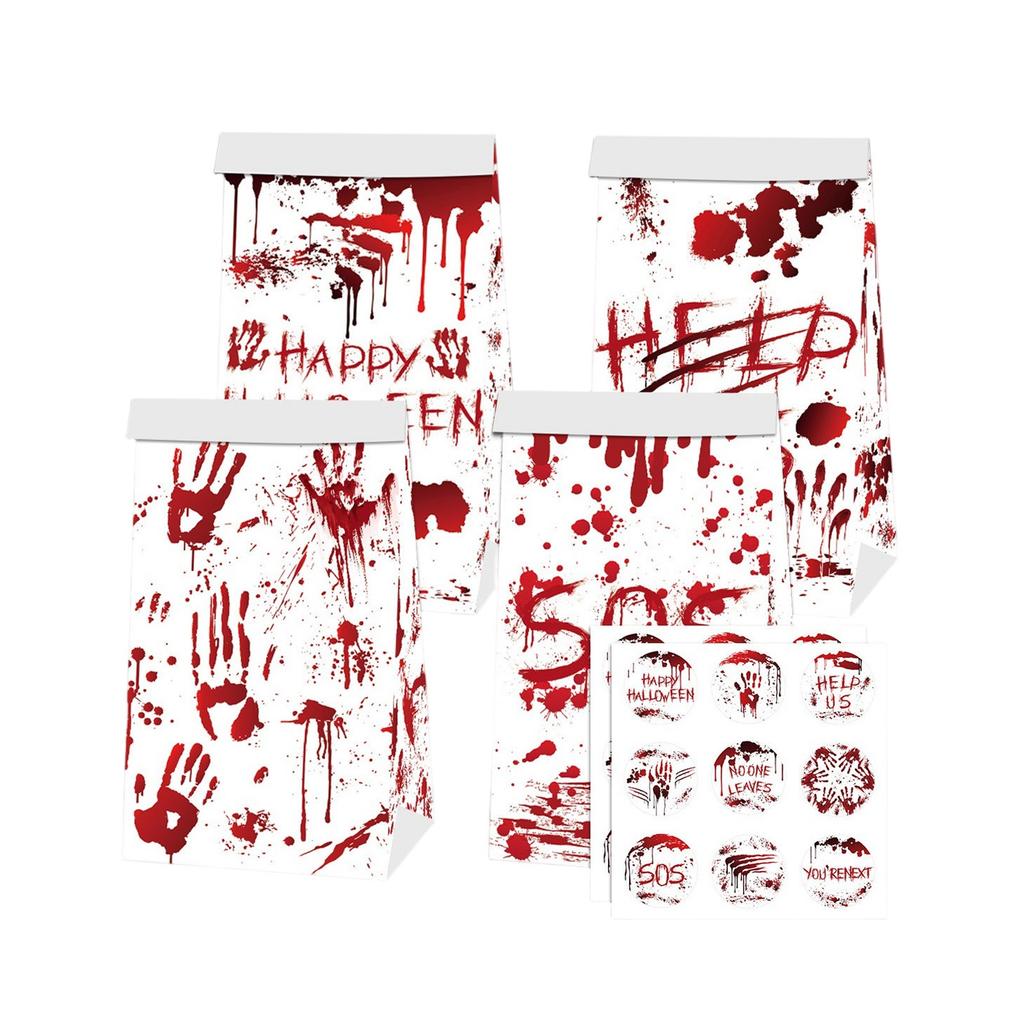 Halloween Snacks, Paper Bags, Cute And Funny Sealing Stickers, Decorative Props, Party Supplies.