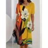 Ladies' Fashionable Casual Dress, American Summer Digital Printed Short Sleeved Dress