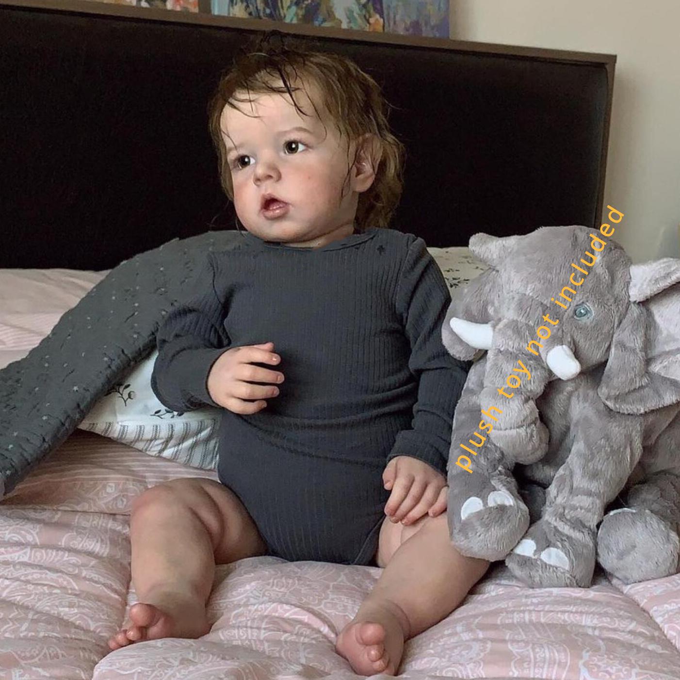 

BZDOLL 70cm 28inch 3D Skin Reborn Baby Doll (Soft Vinyl Limb, Cloth Body) Lifelike Bebe Newborn with Vein Vessel Toy Birthday Gift cloth body doll