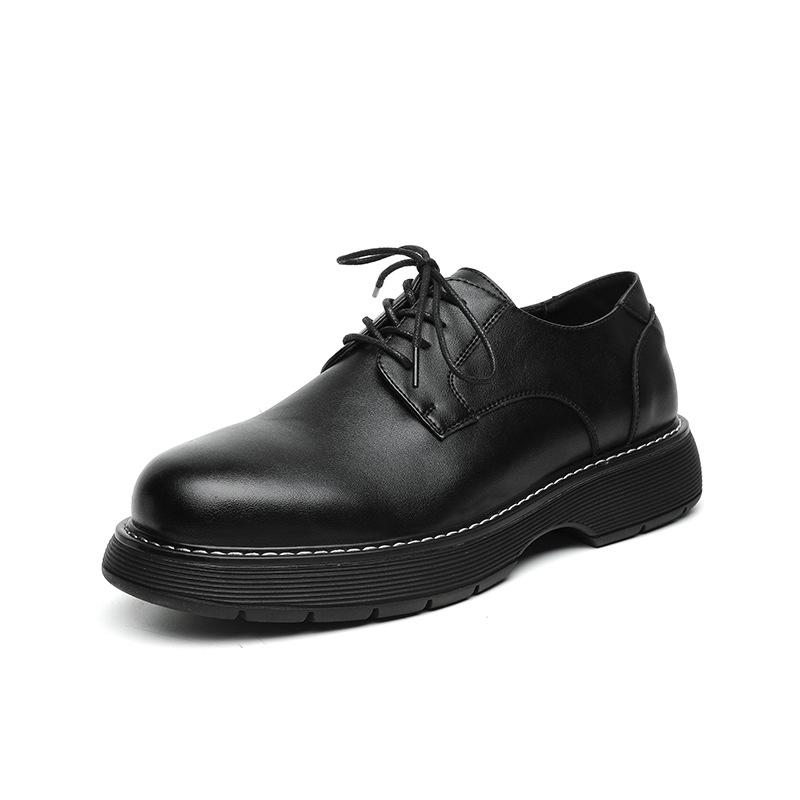 

Повседневная обувь мужская Новые мужские ботинки Мартин Обувь для скейтборда Весна и осень Ретро британский стиль Маленькие кожаные туфли 86235-T 38 чёрный