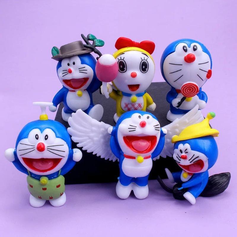 6Pcs Anime Doraemons Action Figure Model Pvc Toys Dorami Desktop Decoration Cartoon Birthday Gifts