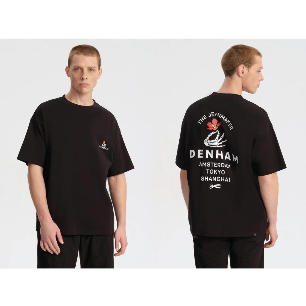 2024 Nowe Lato Nowy Nadruk DENHAM 100% Bawełna T-shirt Męski Klasyczna Moda Bawełniany Oversize Top Lato Harajuku O-Neck T-shirt