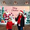 Christmas Banner Pine Tree Decoration Snowman Background Holiday Display Gift Boxes Decor Xmas Banner For Indoor Celebration