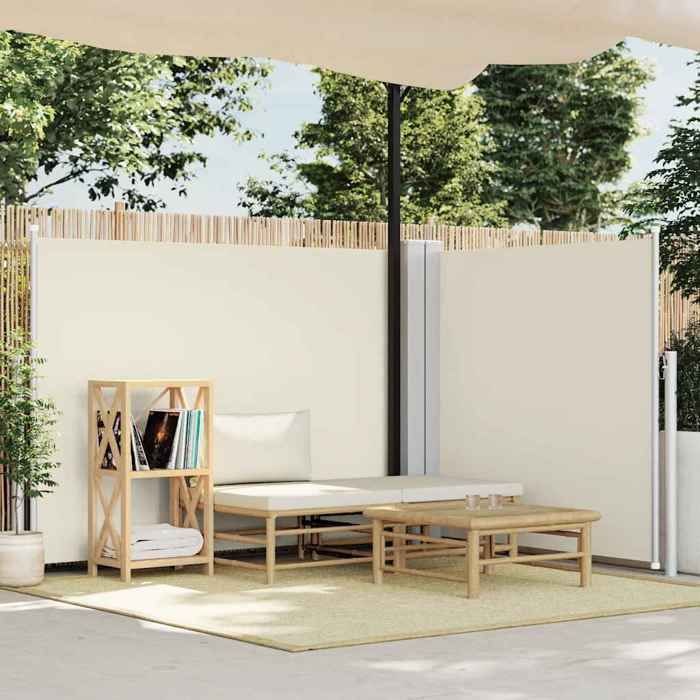 VidaXL Auvent latéral rétractable Crème 140 x 1000 cm