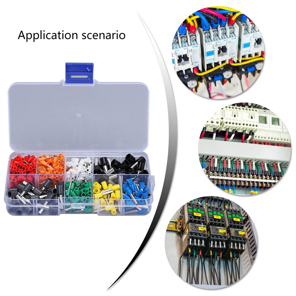 400pcs Insulated Wire Ferrules set Assorted Cable End Sleeves Set Cable End Sleeve Assortment for Electrical Projects
