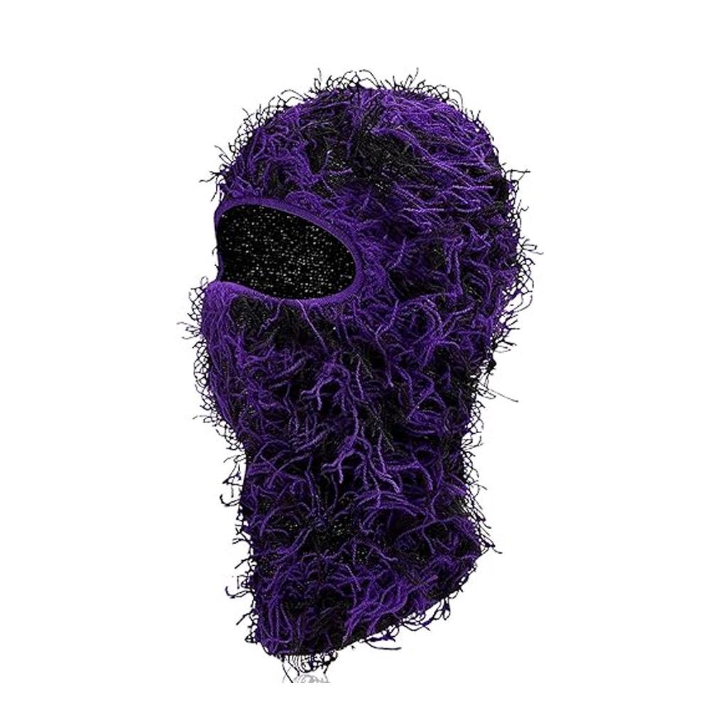 Single-Hole Knitted Prank Mask: Acrylic Yarn Balaclava for Outdoor Warmth