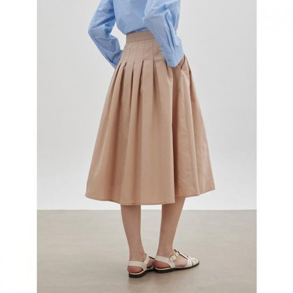 Cc Collect Back Banding Pintuck Flare Skirt  C261msd002 