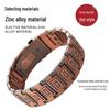 Esplosione a Croce: Bracciale Magnetico Antico in Rame Rosso con Fibbia Larga per Orologio da Uomo.