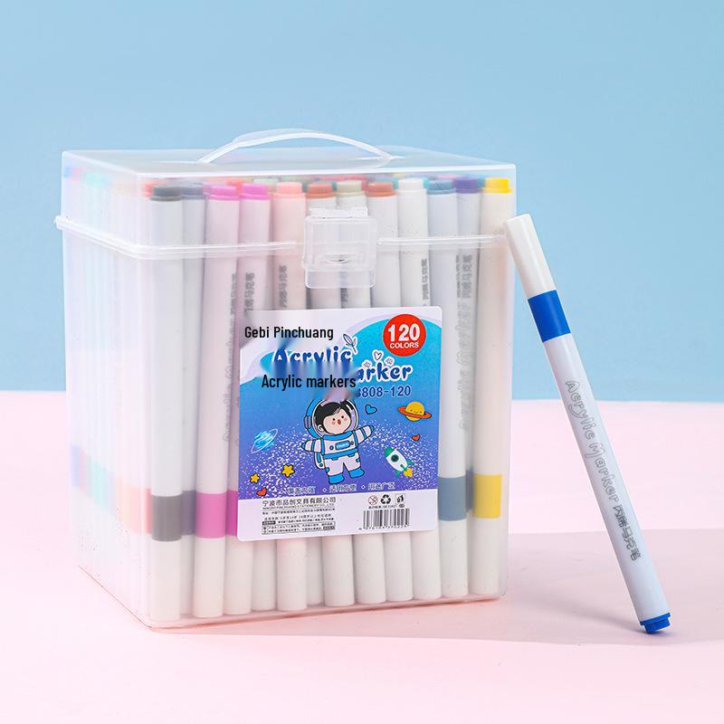 Children's Acrylic Watercolor Marker Set - Waterproof, Opaque, Overlapping Colors in Gift Box