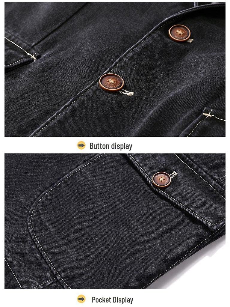 Herren British Style Baumwoll-Denim Freizeit Anzugjacke - Frühjahrs-/Herbstkollektion