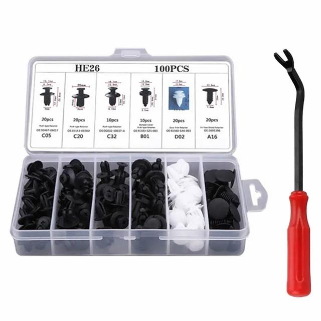 415-50 Pcs Car Bumper Retainer Clips Fender Hole Rivets Universal Door Trim Panel Fastener Clips Screw Mix Size Auto Tool