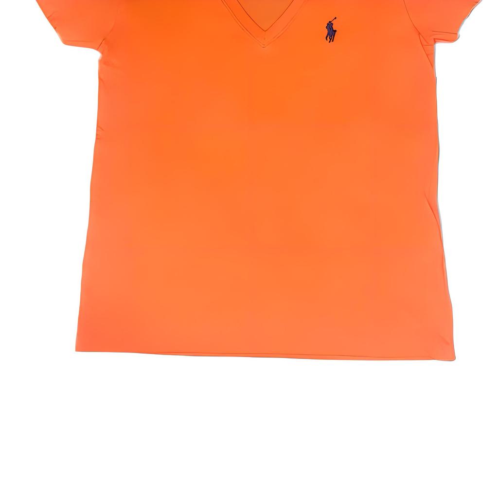 Polo Ralph Lauren Solid Logo Embroidered Pullover Short Sleeve T-Shirt Women T-Shirts Orange 211682523-084