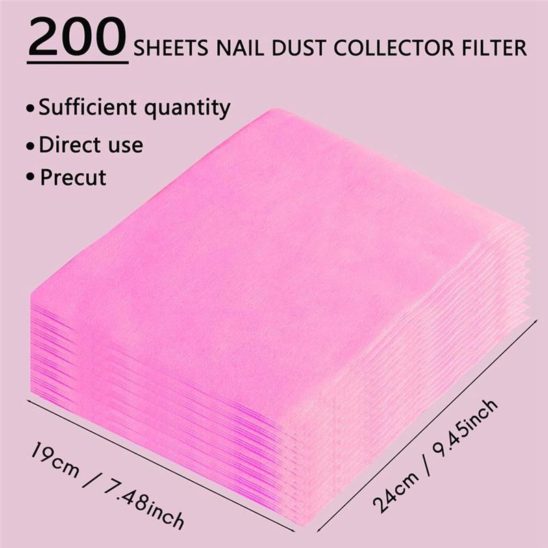 B97A-200 Sheets Nail Dust Collector Filter Paper Disposable For Nail Dust Collector Machine Nail Vacuum
