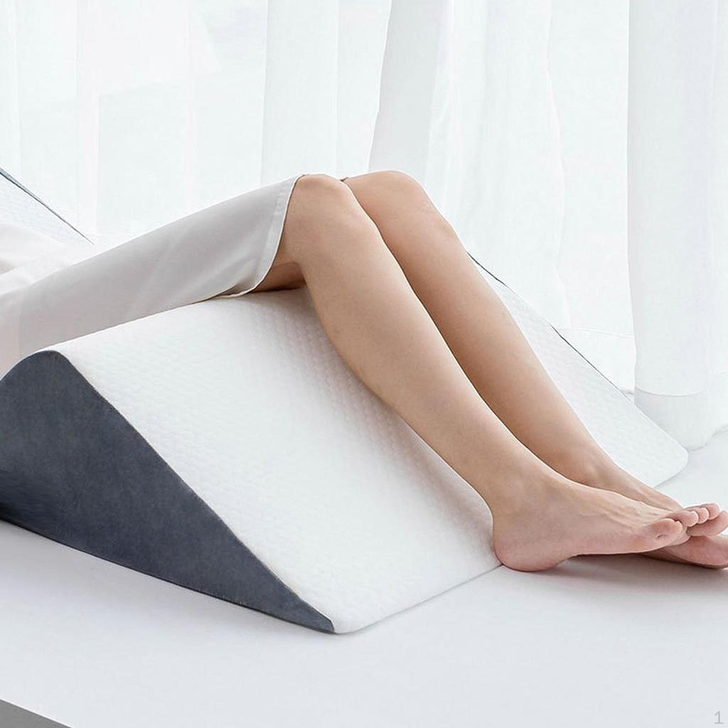 Leg Elevating Pillow Bed Wedge Memory Foam Anti Slip Ergonomic Soft Removable Washable Cover