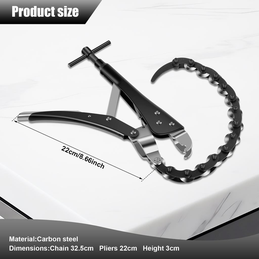 Coupe-tube d'échappement 0,6 pouce à 3,3 pouces Coupeur à chaîne pour tube d'échappement Outil coupe-tube d'échappement en acier au carbone pour tube d'échappement en PVC Cuivre