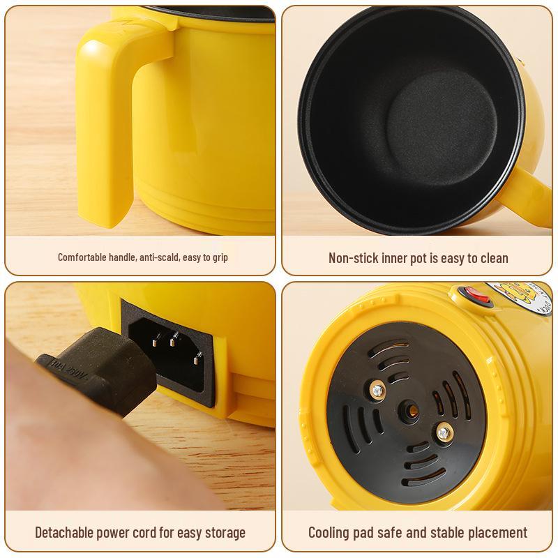 Multi-Functional Non-Stick Electric Hot Pot: Portable Double-Layer Cooker for Dorms