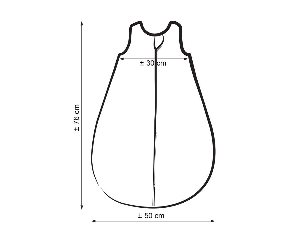 Muslin rounded sleeping bag for children M 6-12 months summer TOG 1.0 - blue