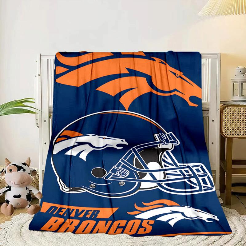 Coperta Portatile/Morbida Denver Broncos Coperta per Letto Adatta per Viaggi Campeggio Soggiorni Uffici Divani Regali per tifosi