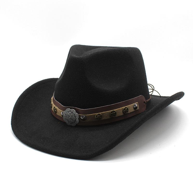 Tibetan Woolen Hat Women'S Versatile British Jazz Top Hat Tourist Mountaineering Western Cowboy Hat Men