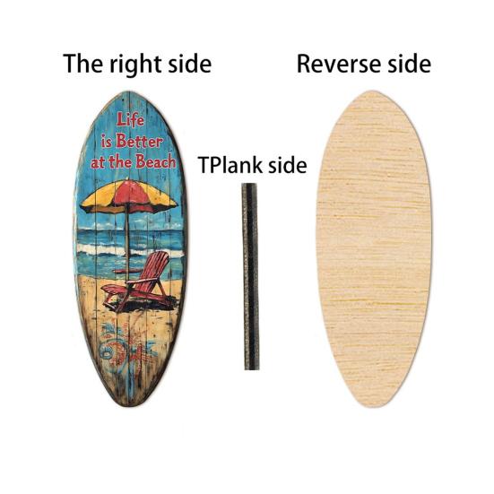 Outdoor Waterproof Wall Art Ornament 1/3Pcs Surfboard Plaque Decoration, Solid Wood Vintage Coastal Sign, Tropical Beach Decoration Retro Seaside