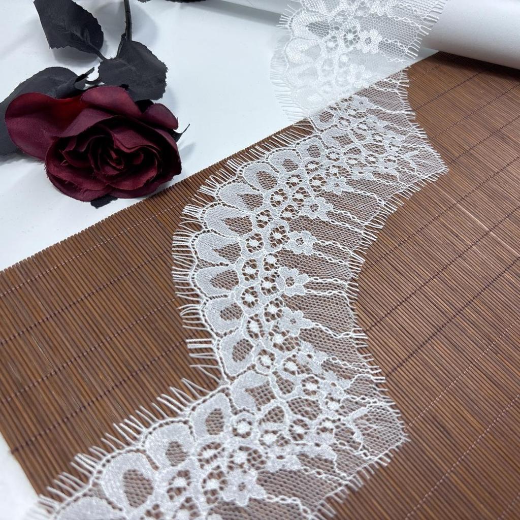 3m x 9cm Narrow Chantilly Lace, Non-stretch Eyelash Lace Trim for Sewing, Bra, Underwear, Lingerie, Dress, Garment, Crafting