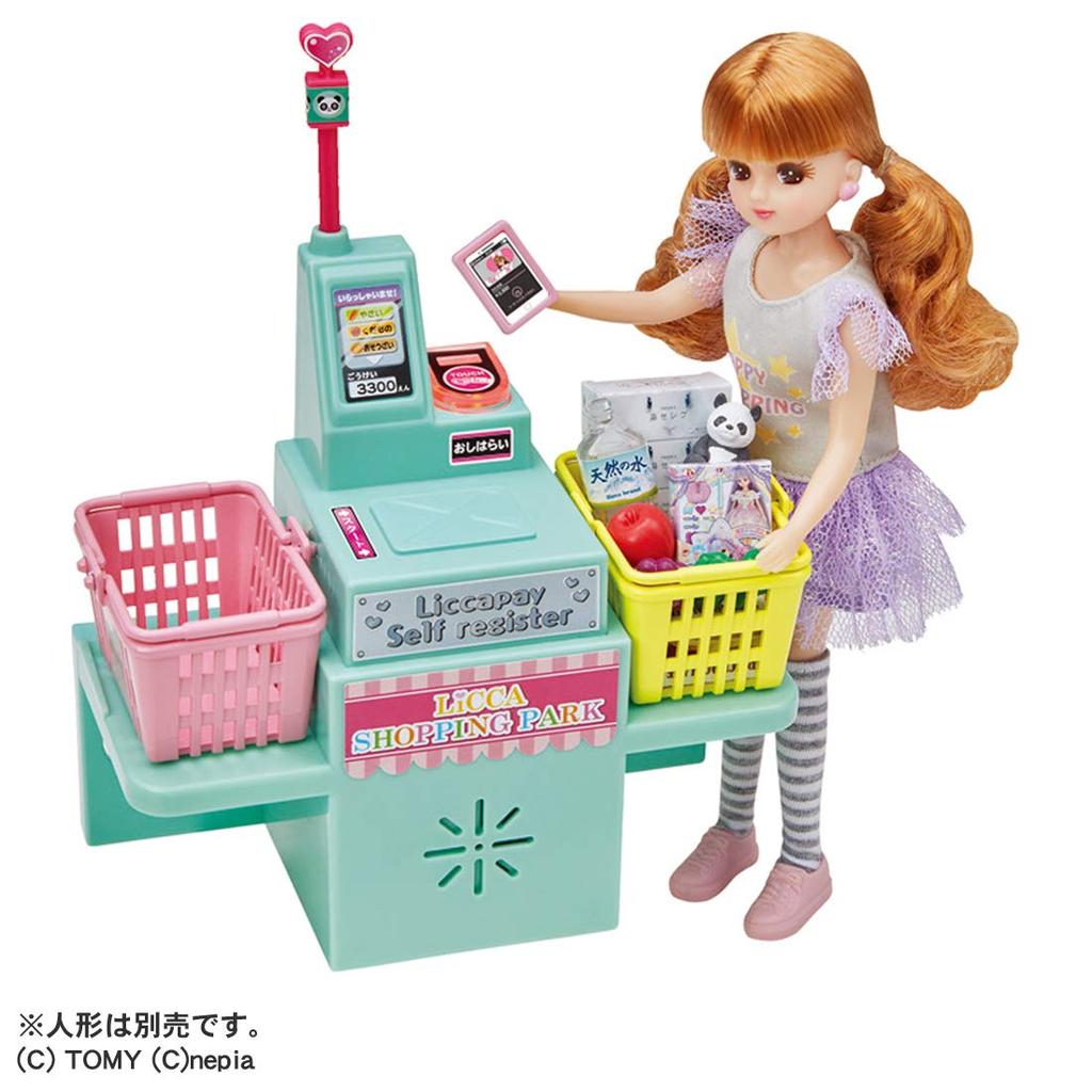 TAKARA TOMY Plastic Shopping Park Pretend Play Toy for Girls Ages 3 and with Licca Licca-chan Doll, Dress-Up Up, Pay!