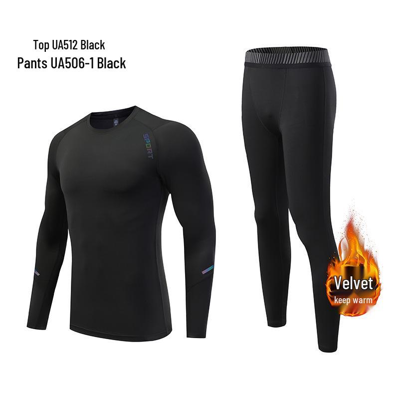 Kids' Quick-Dry Long Sleeve Training Set - Velvet Lined, High Elasticity for Autumn/Winter Sports