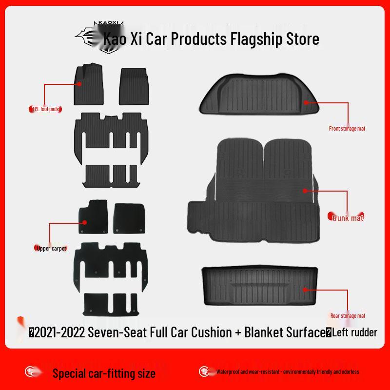 Waterproof TPE Floor & Trunk Mats for 2022 Tesla Model X (LHD & RHD)