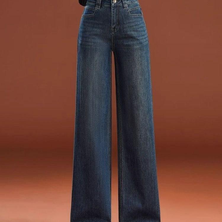 Womens High Waist Wide Leg Jeans With Modal Fabric For Casual And Office Wear
