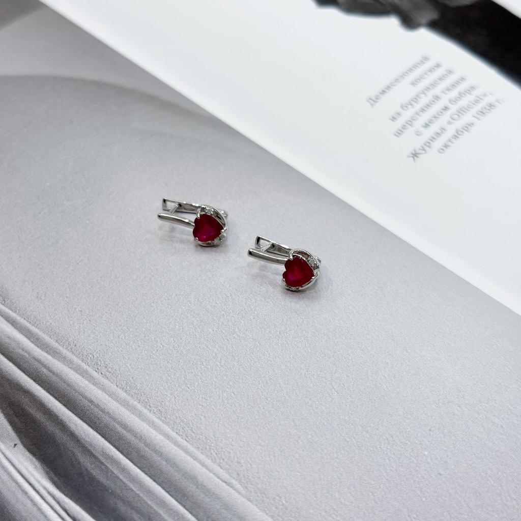 Silver Earrings with Natural Ruby 2.285ct (2172727)