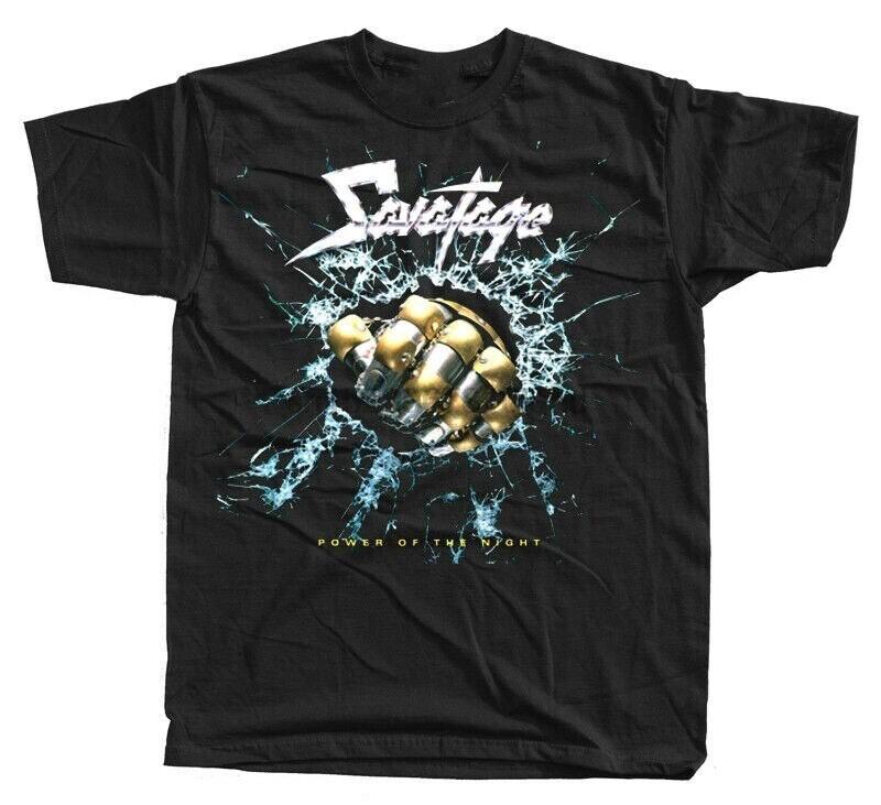 Редкая футболка Savatage Power of the Night Хлопковая Черная Мужская S-234XL PS26 Унисекс XXXXL