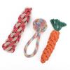 Durable Dog Flying Disc, Ball, Rope, and Carrot Teething Toy Set for Puppies.