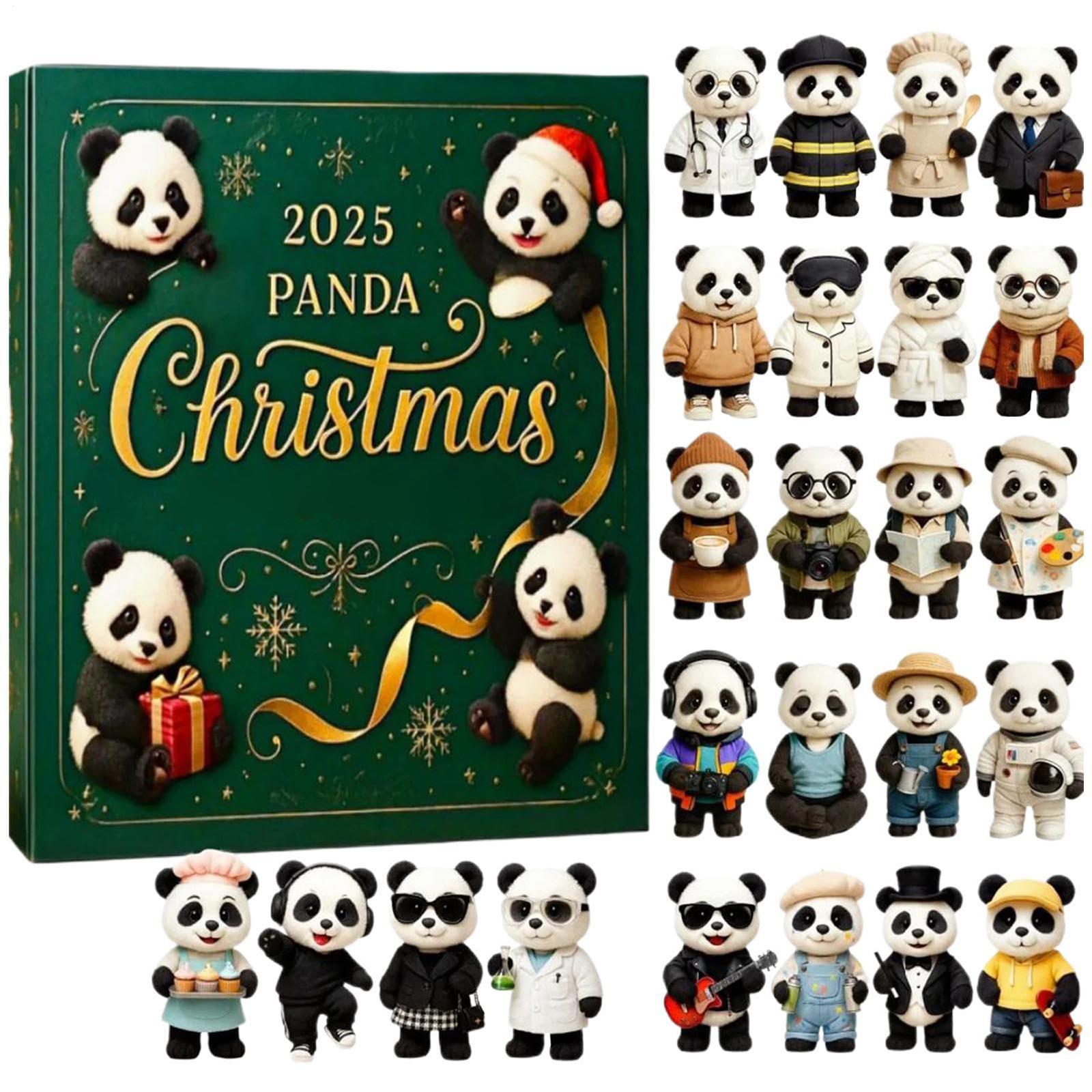 

Panda Advent Calendar 2025 2D Acrylic Panda Ornaments Holiday Countdown Calendar Christmas Tree Decorations Xmas Surprise Gifts 10.24x7.09x1.18inch