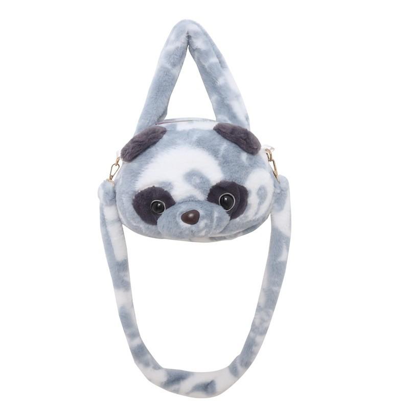 Cute Panda Plush Shoulder Bag With Zipper Closure For Daily Use
