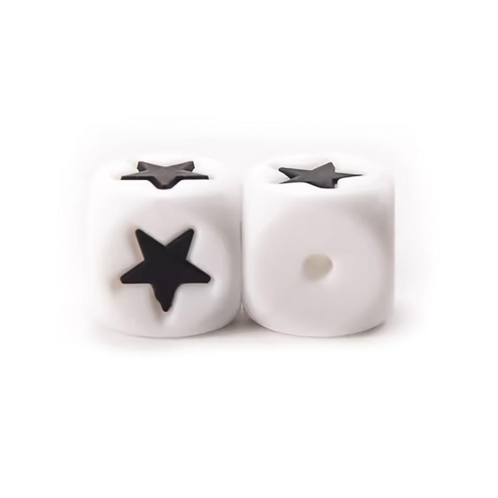 40Pcs/lot 12mm Silicone Digital Star Love Beads Alphabet Beads DIY Pacifier Chain Bracelet Jewelry Accessories