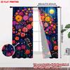 2D flat printing 2pcs Curtain Curtains Moonlit Hedgehog Beneath Flowers Digital Printed Polyester Drapes Festive Holiday Perfect