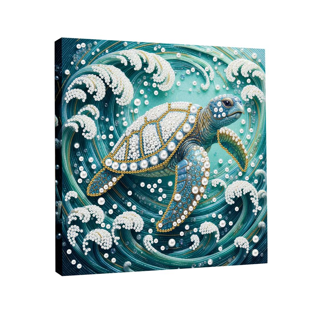 DIY 3D Diamond Painting Kit with Pearl Elements for Home Office Desktop Decoration Handcrafted Art Canvas Wall Decor Dolphin Design