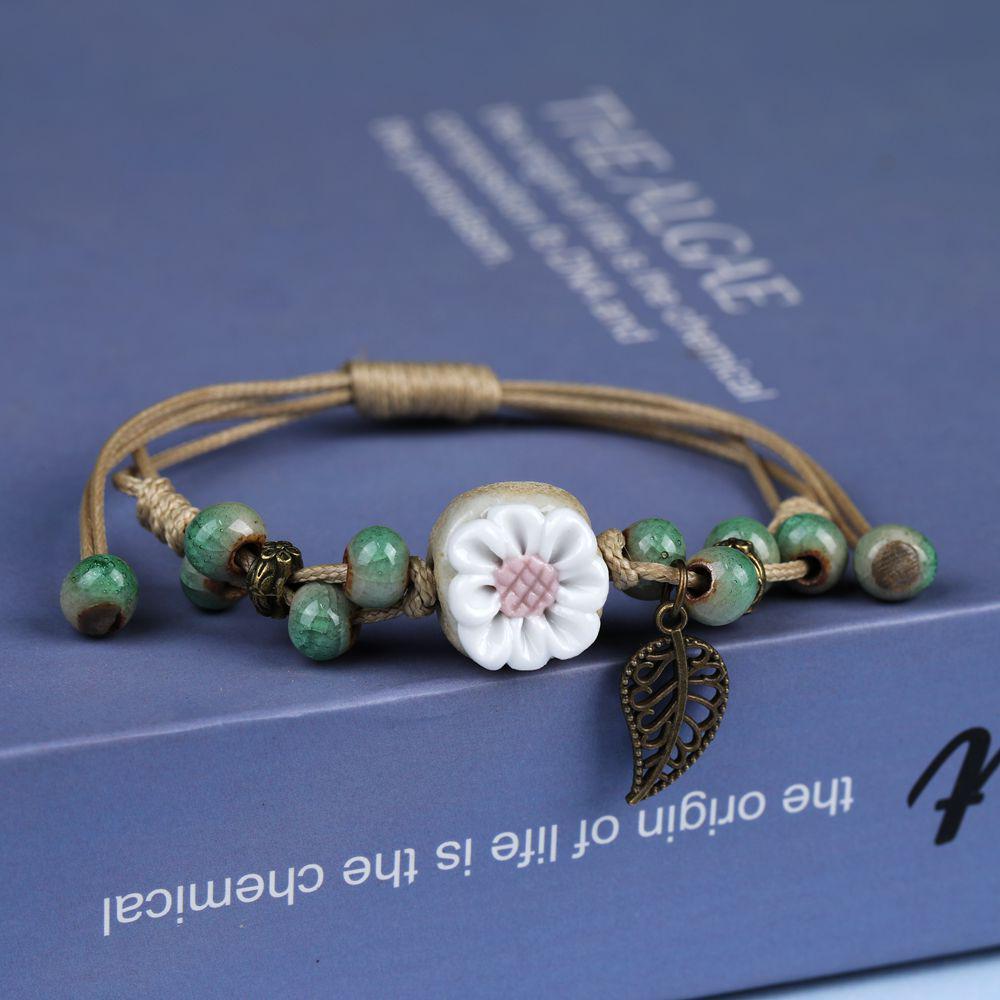 Broken Bridge Ceramic Floral Handmade Bracelet - Women's Fashion Jewelry