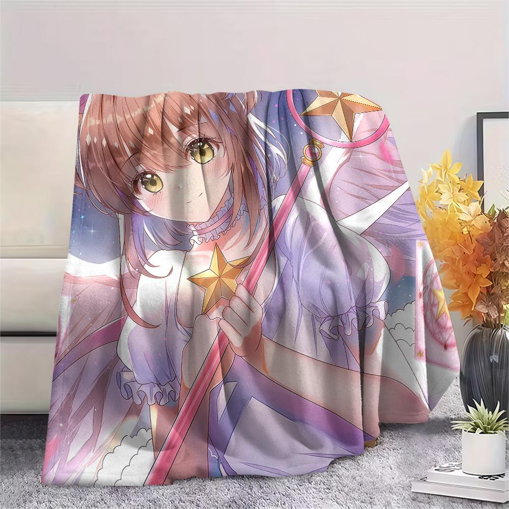 Cardcaptor Sakura Kinomoto Sakura flannel blanket, soft flannel for sofa and bed, perfect home decoration gift
