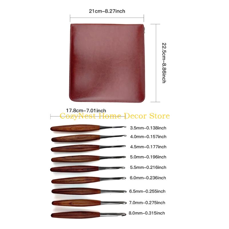 92MF 9 Stück Ergonomischer Griff Häkelnadel zum Stricken Weben Handwerk Griff Häkelnadel für Anfänger Hobbyisten 3,5 mm - 8,0 mm