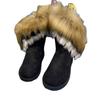 Foreign Trade Large Size Snow Boots Women's New Flat-bottomed Fluffy Warm Boots Imitation Fox Fur Snow Boots Wholesale